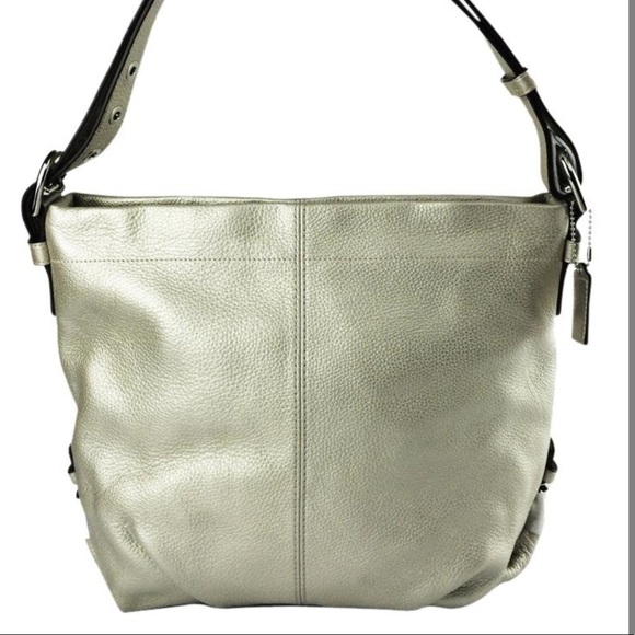 Coach metallic leather duffle shoulder bag - Picture 1 of 8